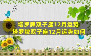 塔罗牌双子座12月运势 塔罗牌双子座12月运势如何